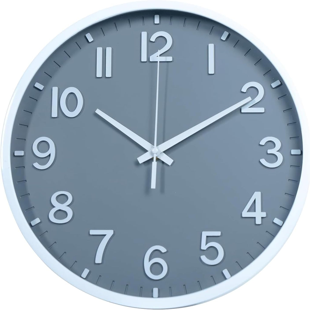 Battery Operated Luxe Beige Wall Clock — 8" — 12 Inch