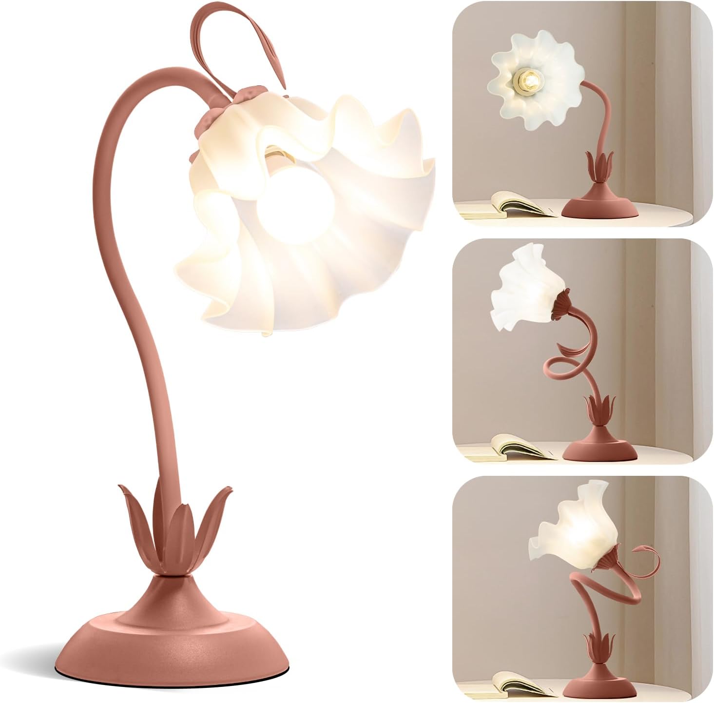 Vintage Blue Table Lamp — Pink