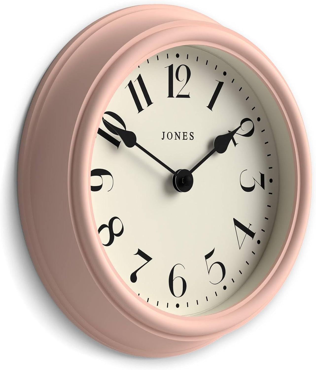 Round Beige Wall Clock — Rose Pink