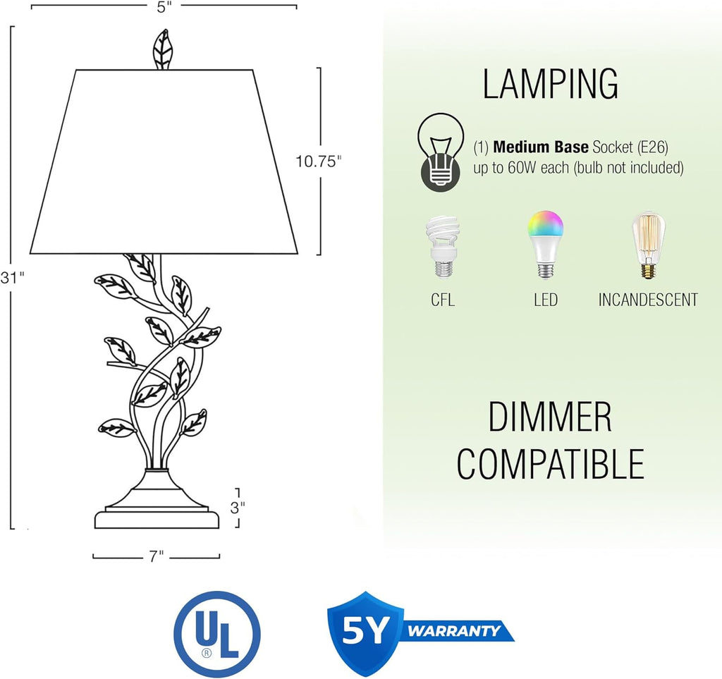 Farmhouse Fabric Table Lamp — 31" - View 4