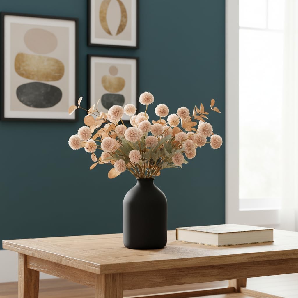 Pom Pom Beige Artificial Flowers - View 2