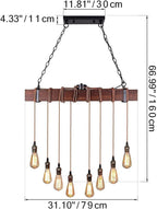 Farmhouse Wood Pendant Light - View 6