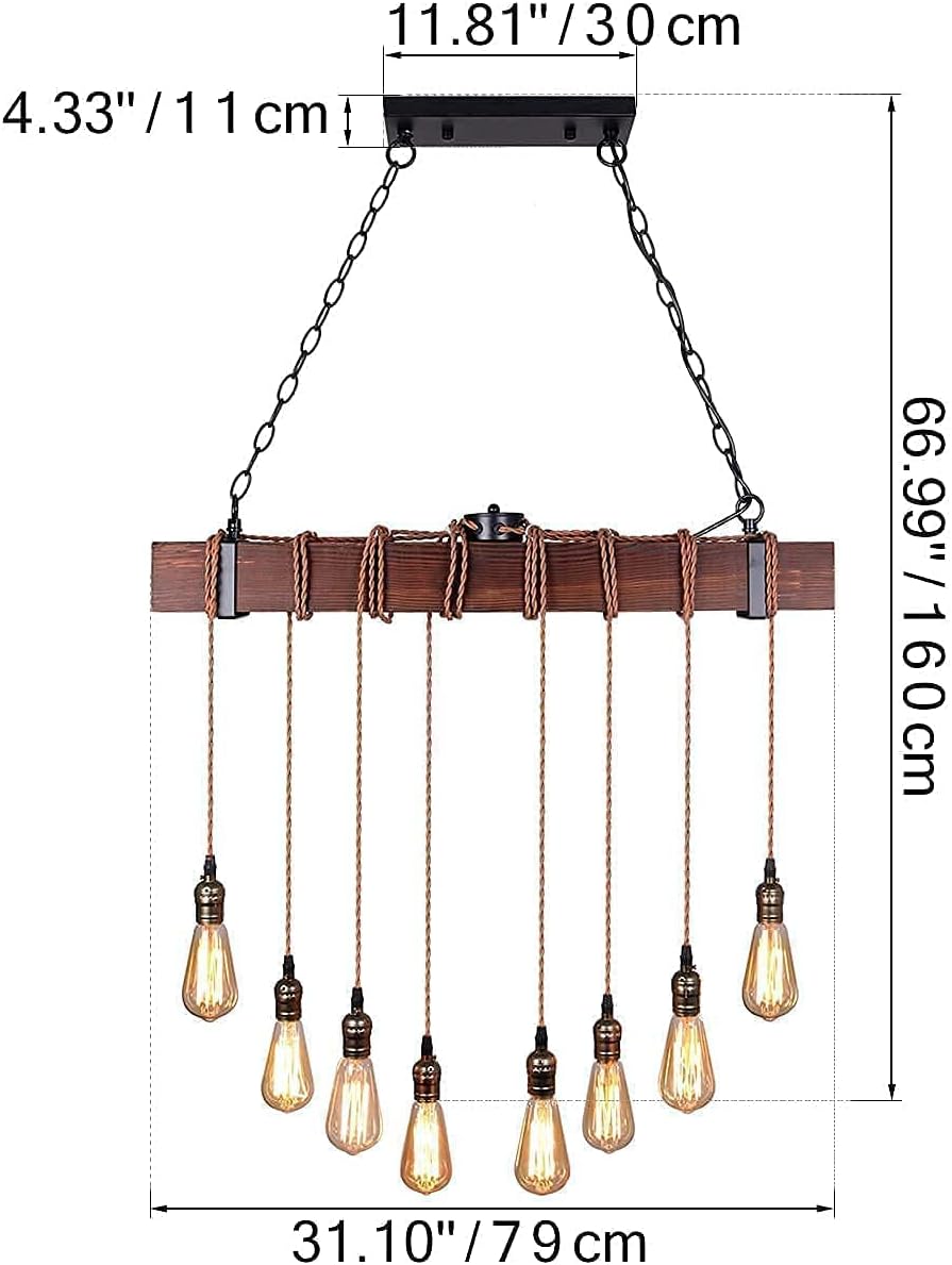 Farmhouse Wood Pendant Light - View 6