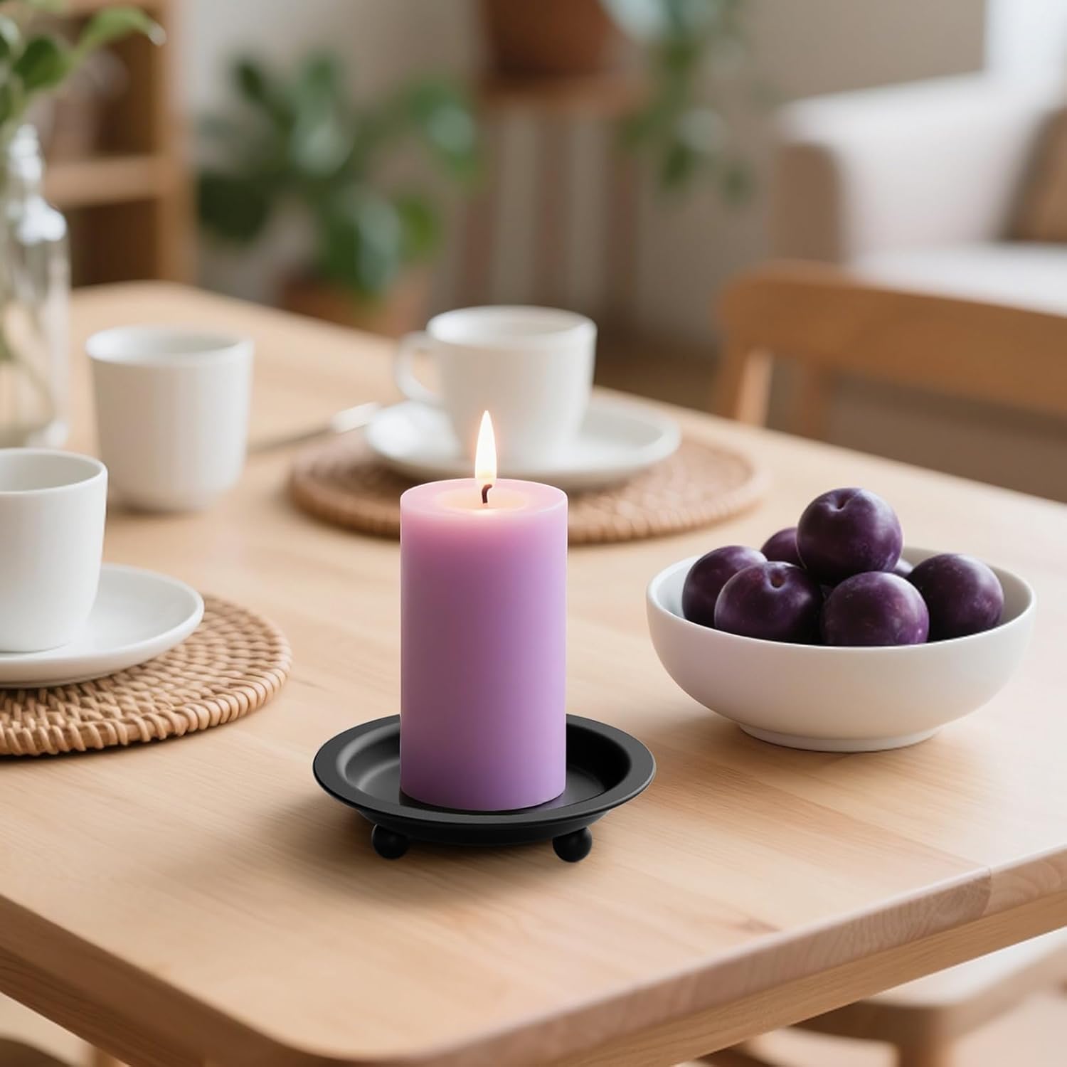 Round Black Candle — 13" - View 6
