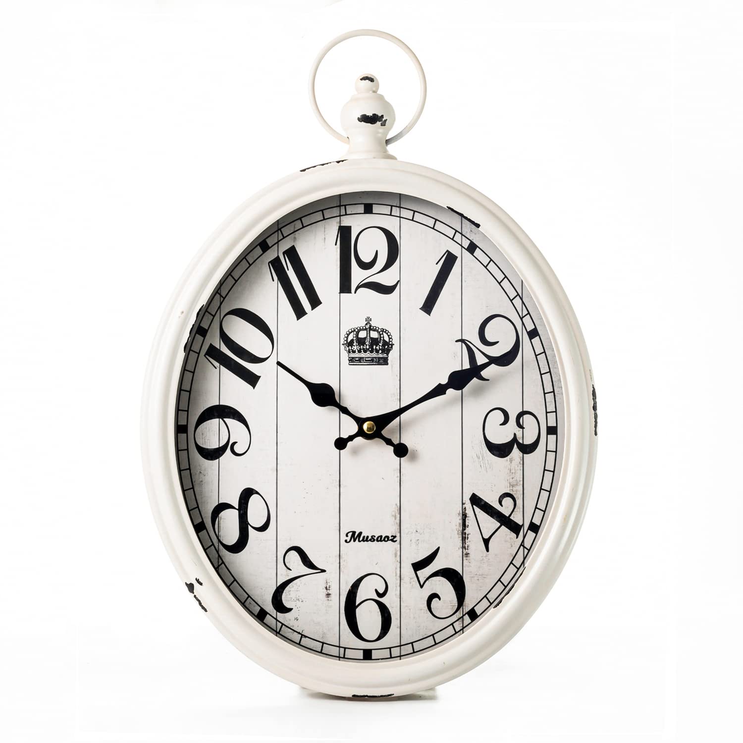 Battery Operated Farmhouse Black Wall Clock — 16"