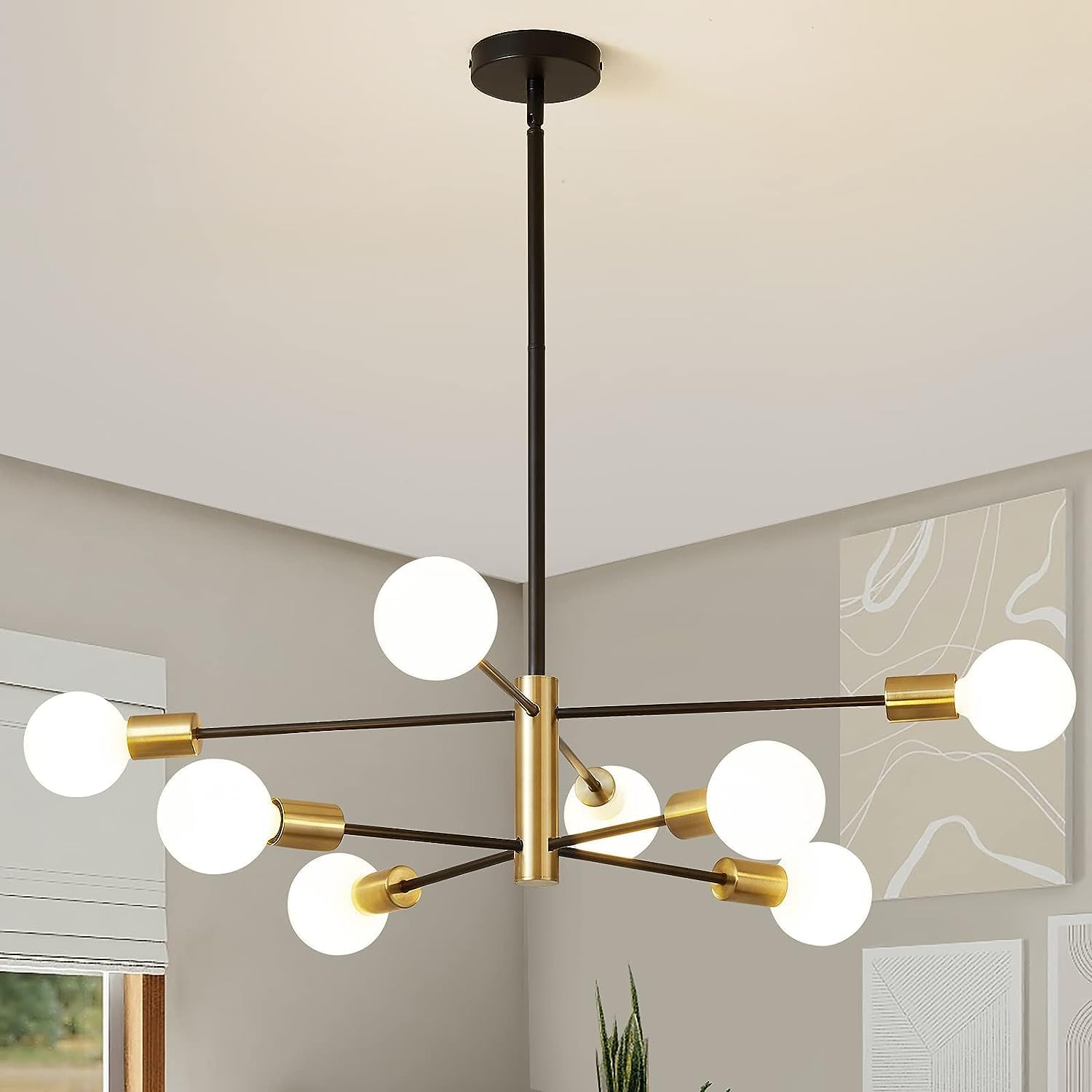 Adjustable Farmhouse Metal Chandelier — 8-Light — 8-light