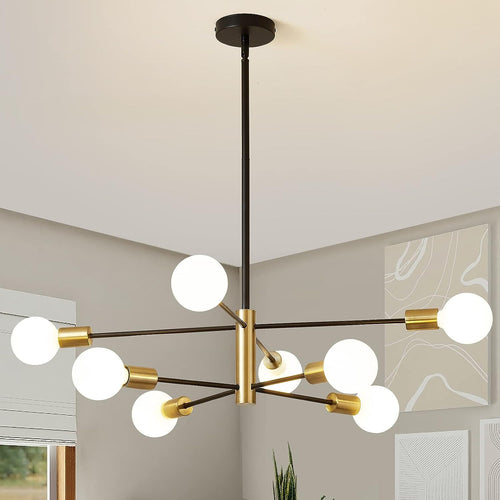 Adjustable Farmhouse Metal Chandelier — 8-Light
