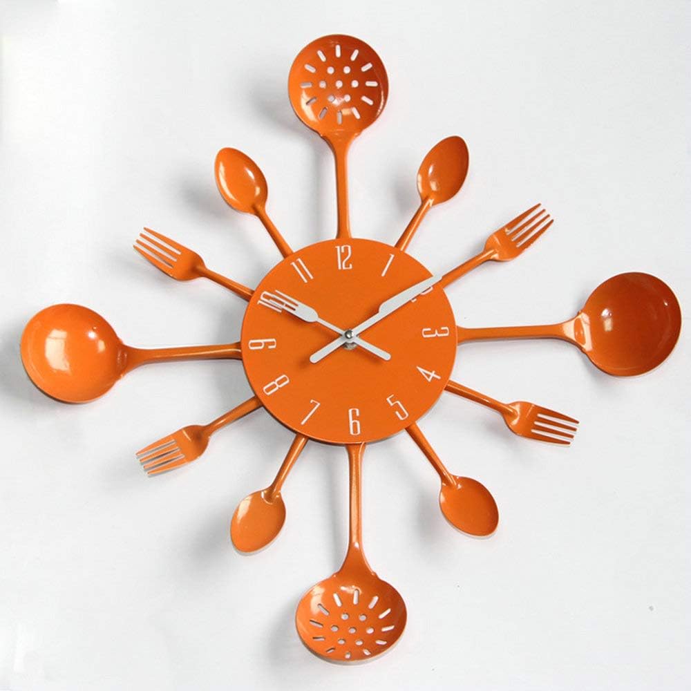 Antique Modern Orange Wall Clock — 16" - View 4