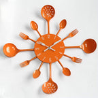 Antique Modern Orange Wall Clock — 16" - View 4