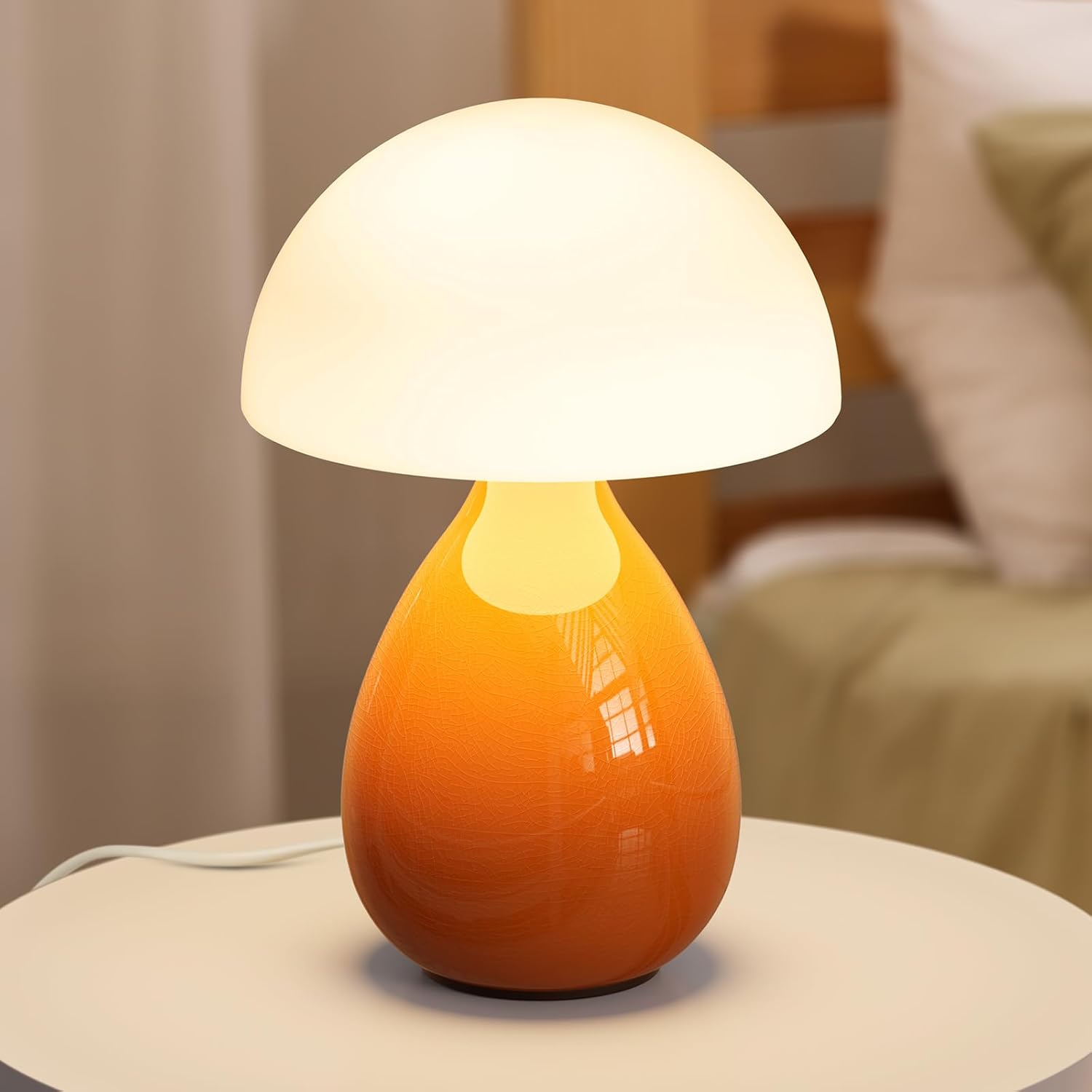 Dimmable Modern Blue Table Lamp — White Orange