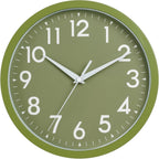 Battery Operated Black Wall Clock — 14" — G-olive Green