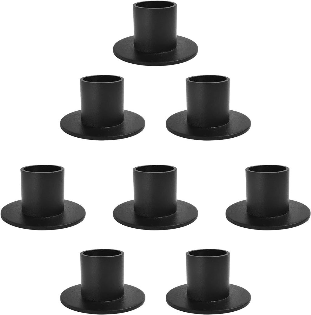 Round Black Pillar Candle — Set of 4 — Black-r-8pcs