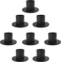 Round Black Pillar Candle — Set of 4 — Black-r-8pcs