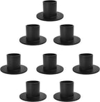 Round Black Pillar Candle — Set of 4 — Black-r-8pcs
