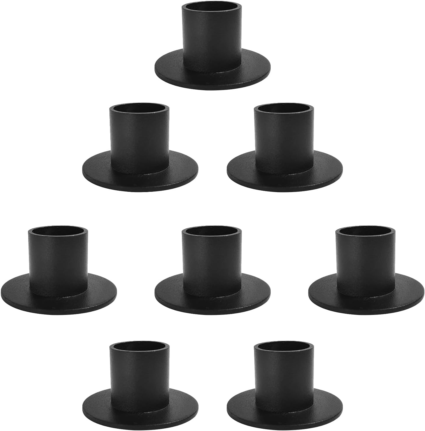 Round Black Pillar Candle — Set of 4 — Black-r-8pcs