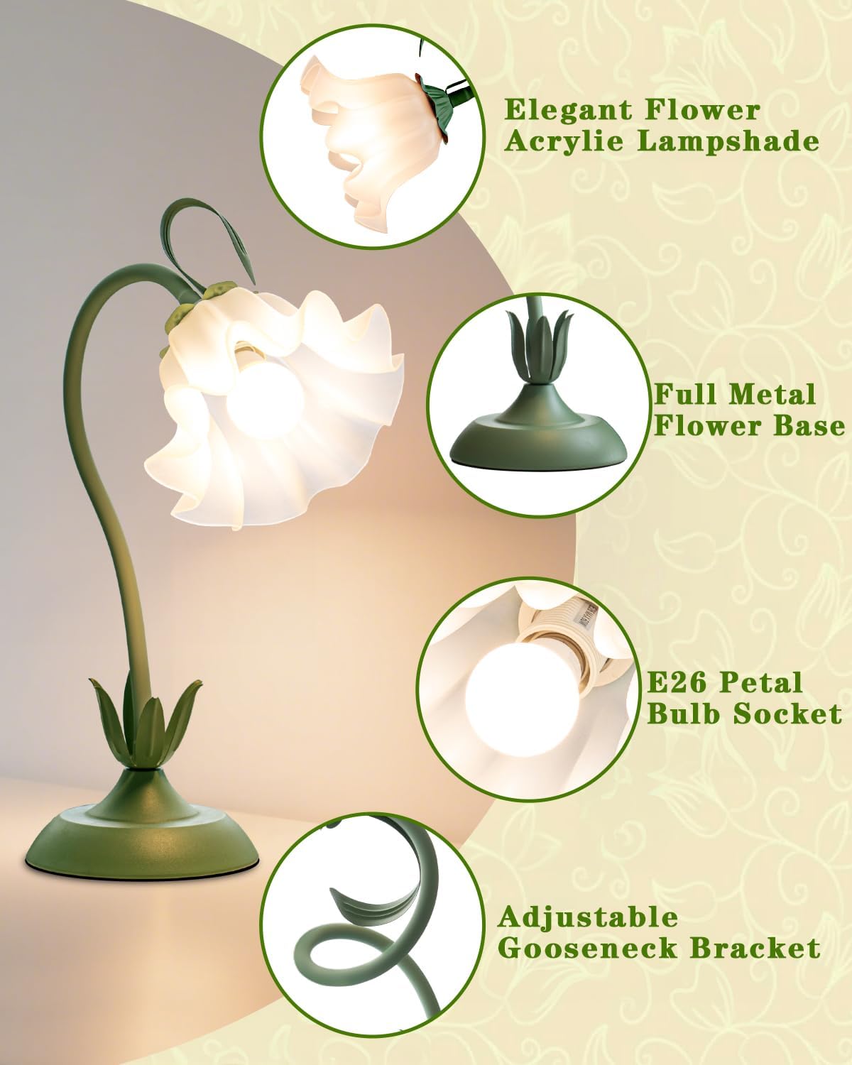 Vintage Blue Table Lamp - View 3