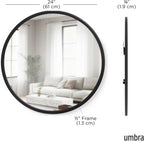 Round Modern Beige Wall Mirror — 24" - View 3