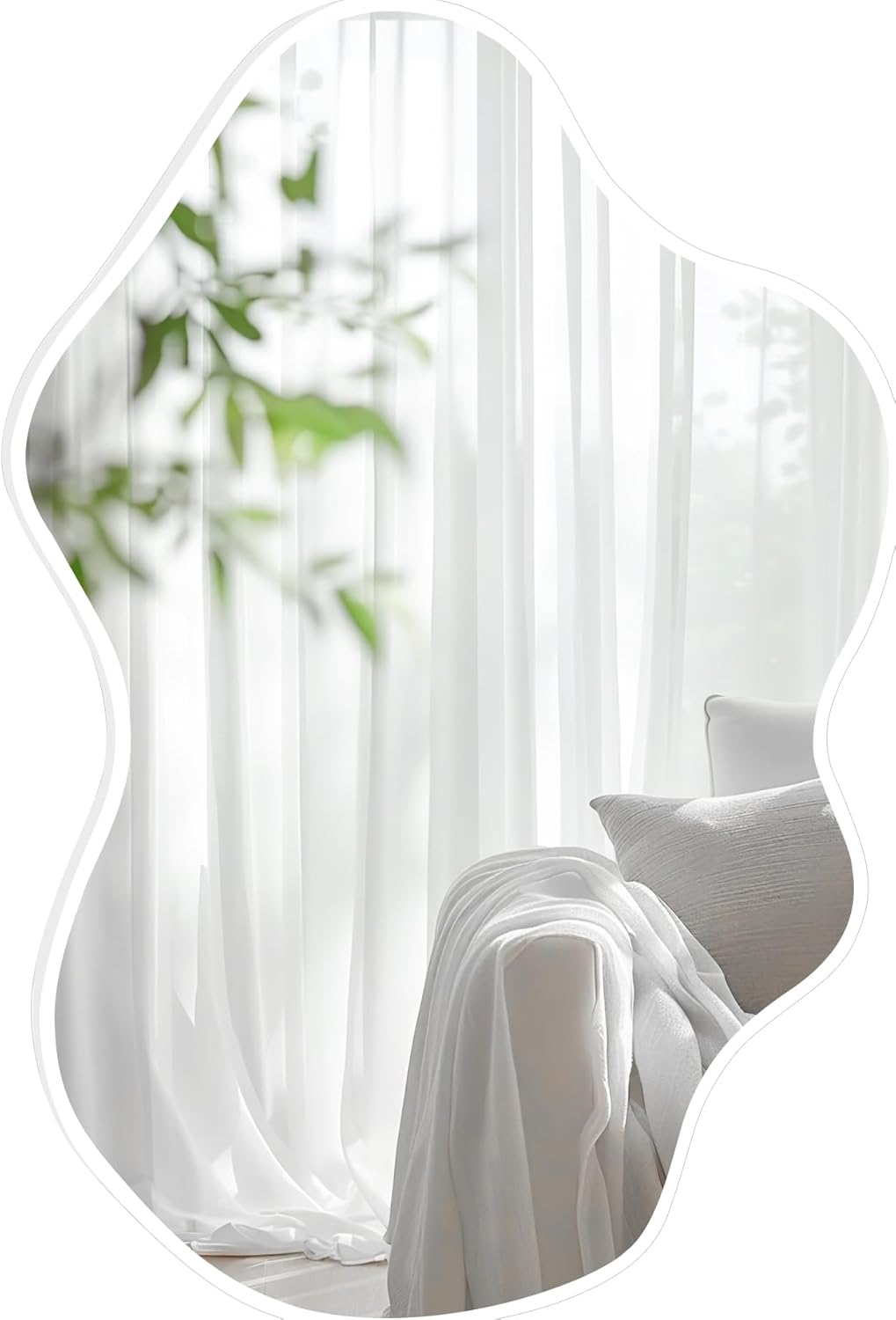 Round Black Mirror — 24" — White C