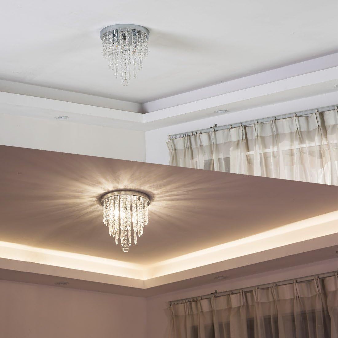Luxe Metal Chandelier — 10.4" - View 7