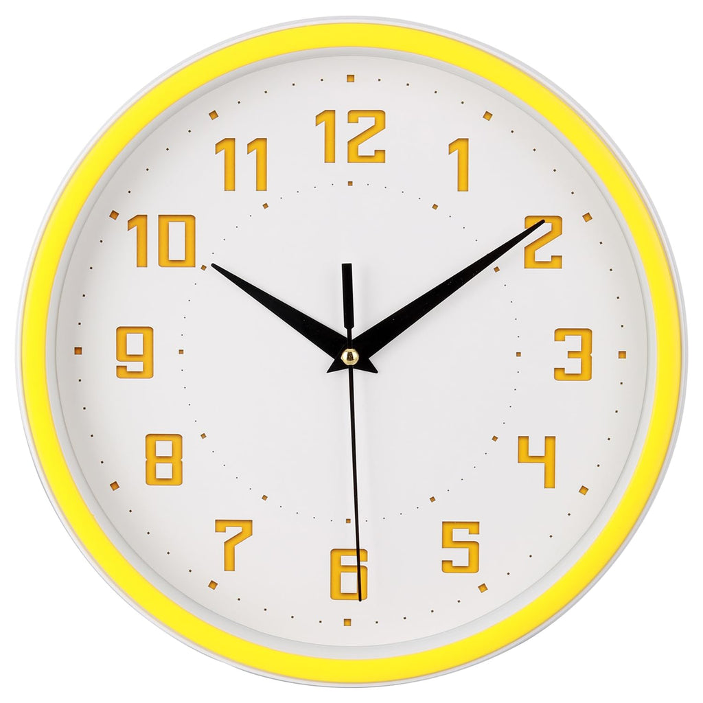Round Modern Blue Wall Clock — 9"