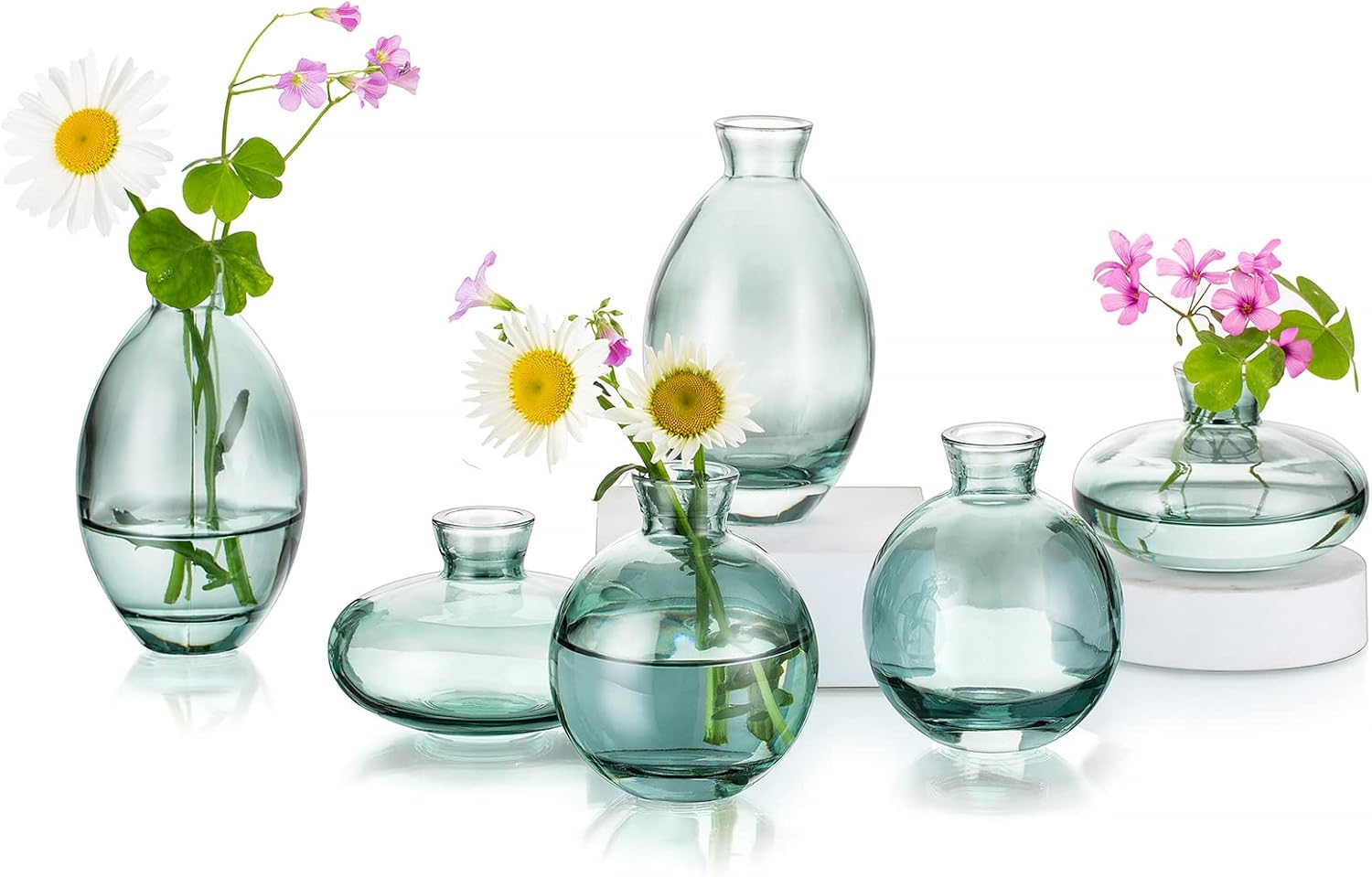 Green Flower Vase — Set of 3 — 2sets (6pcs)