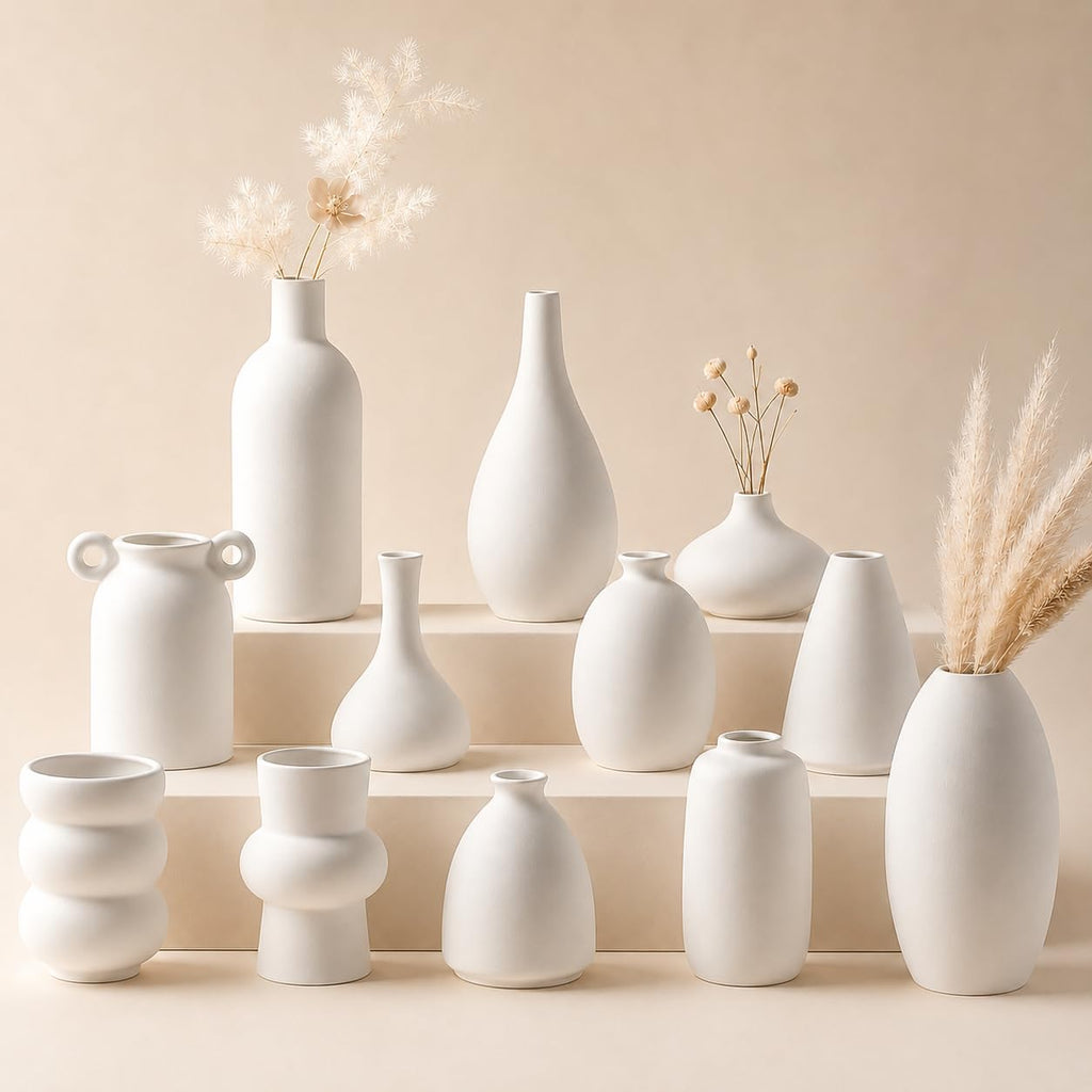 Scandinavian Ceramic Vase — Set of 12