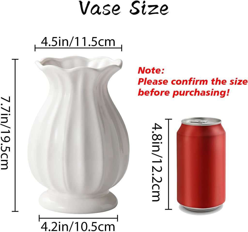 Farmhouse Ceramic Flower Vase — 8" - View 2