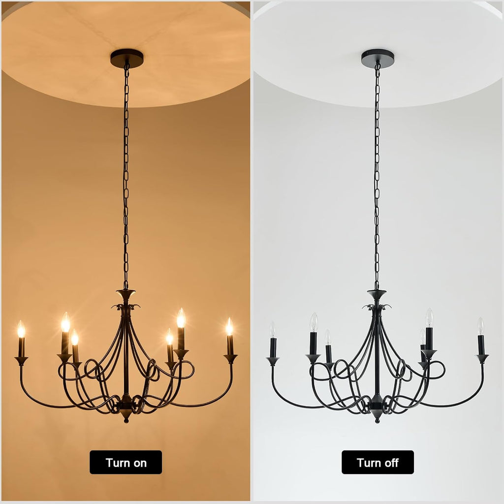 Farmhouse Black Chandelier - View 5