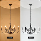 Farmhouse Black Chandelier - View 5