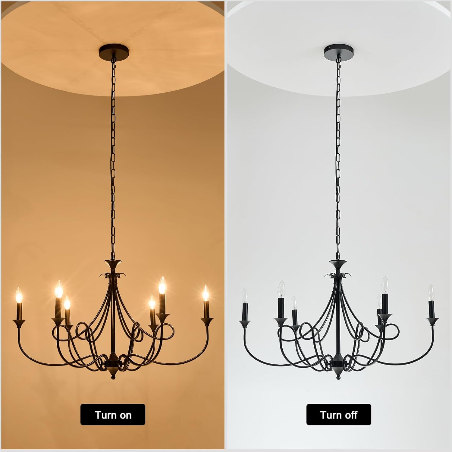 Farmhouse Black Chandelier - View 5