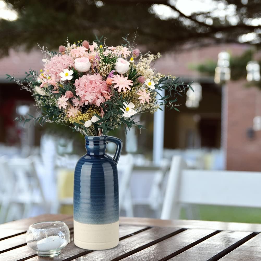 Boho Blue Flower Vase — 12.5" - View 3