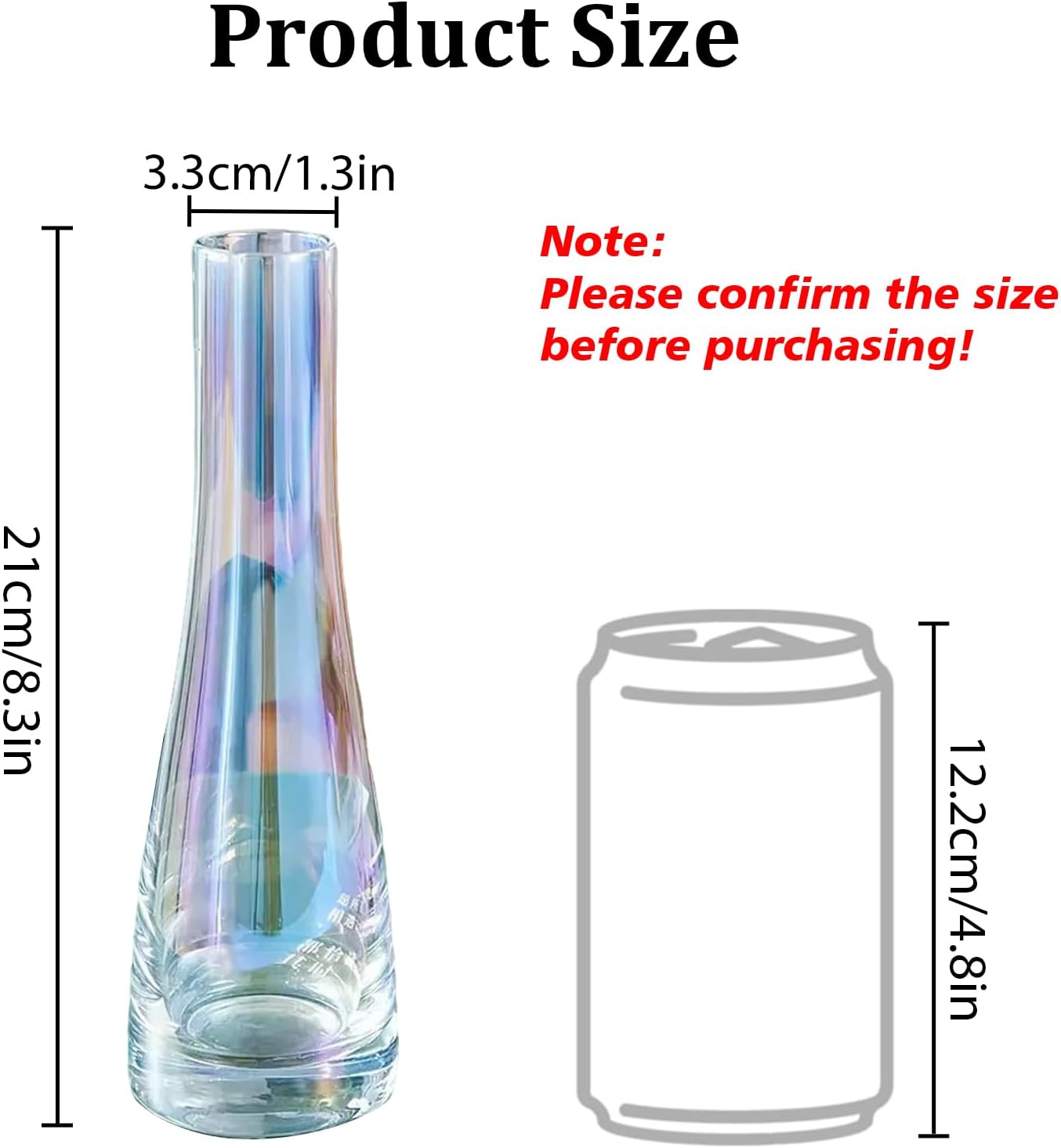 Glass Flower Vase — 8.3" - View 2