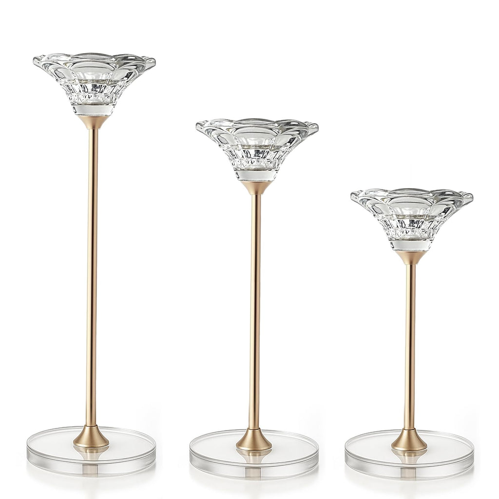 Luxe Glass Pillar Candle — Set of 3