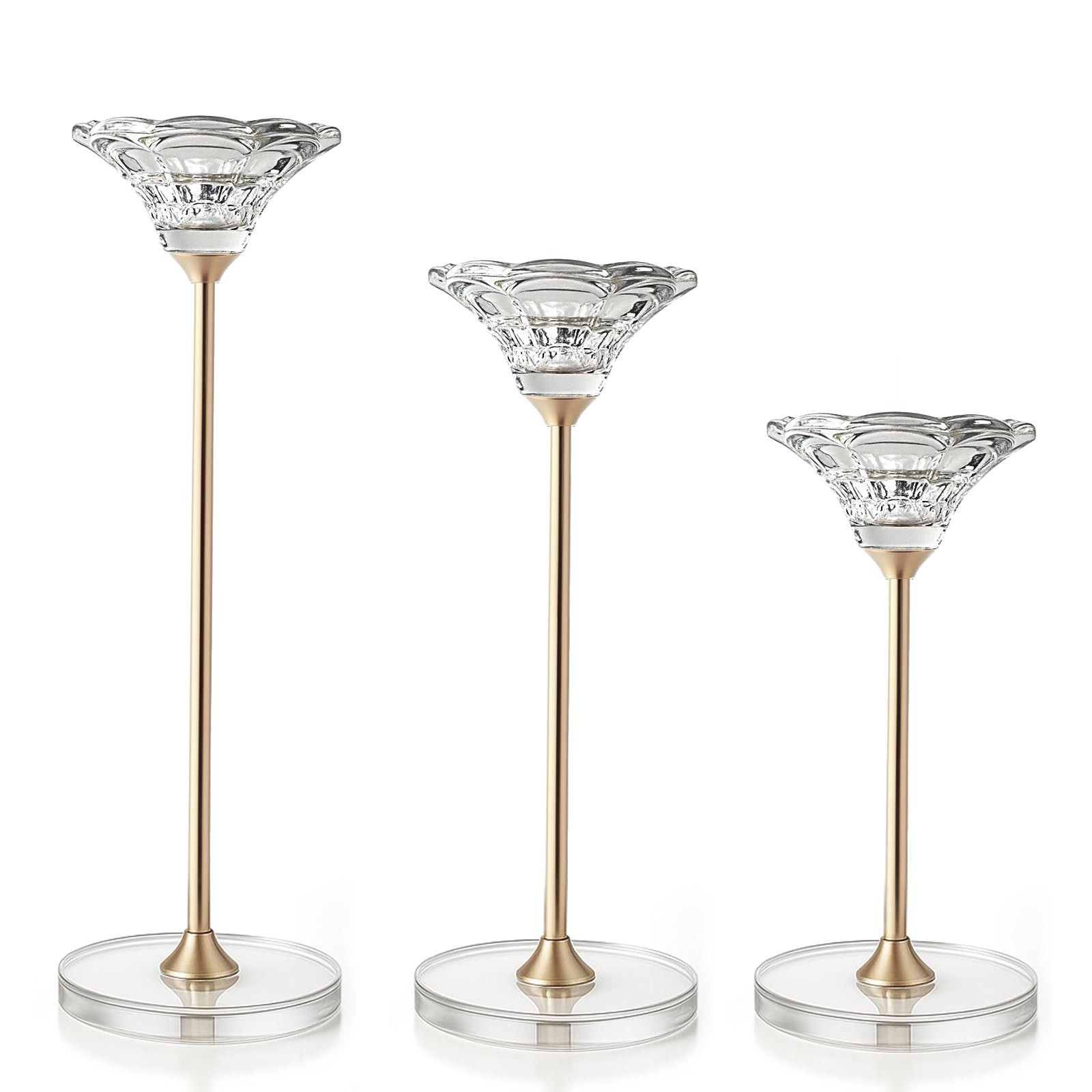Luxe Glass Pillar Candle — Set of 3