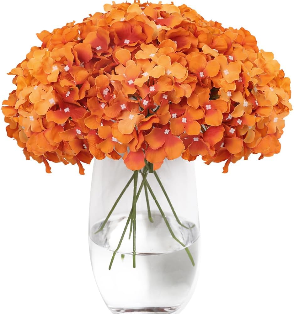 Black Artificial Flowers — Orange