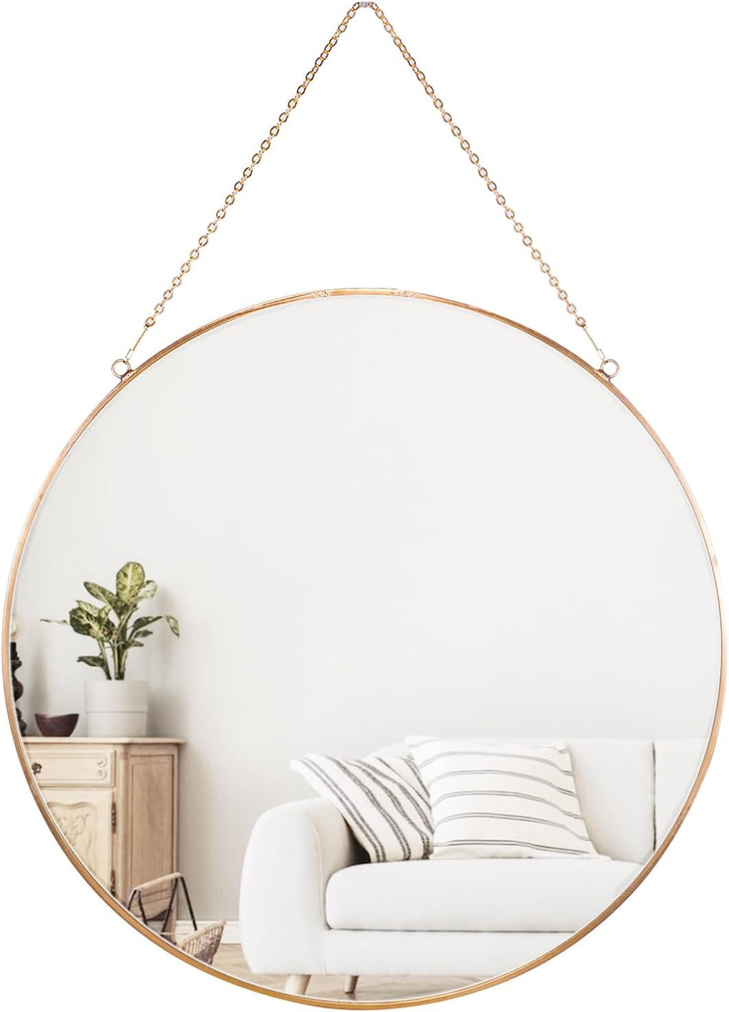 Luxe Black Round Mirror — Gold