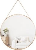 Luxe Black Round Mirror — Gold
