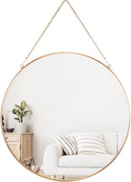 Luxe Black Round Mirror — Gold