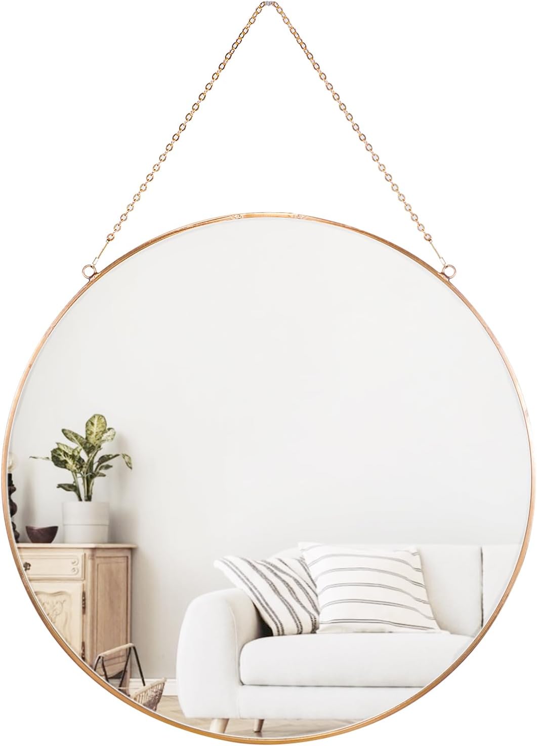 Luxe Black Round Mirror — Gold