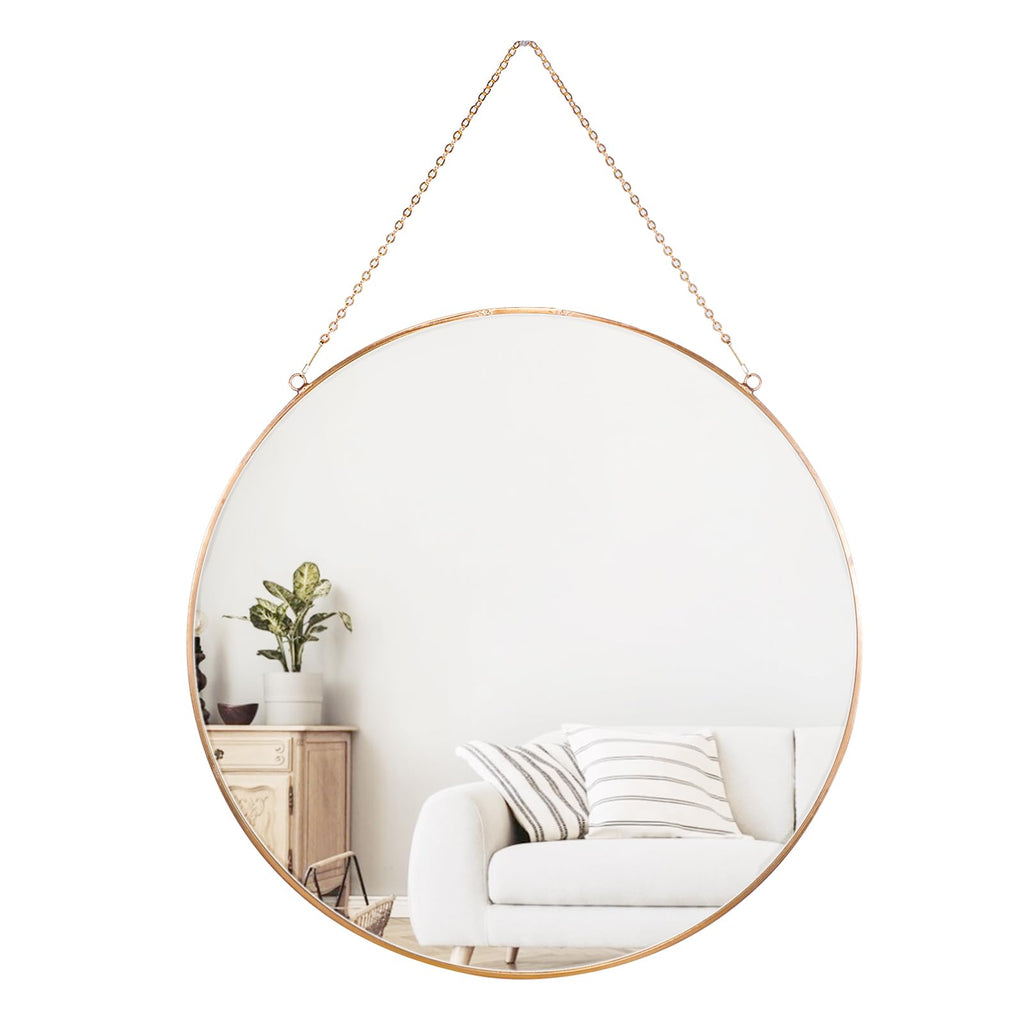 Luxe Black Round Mirror