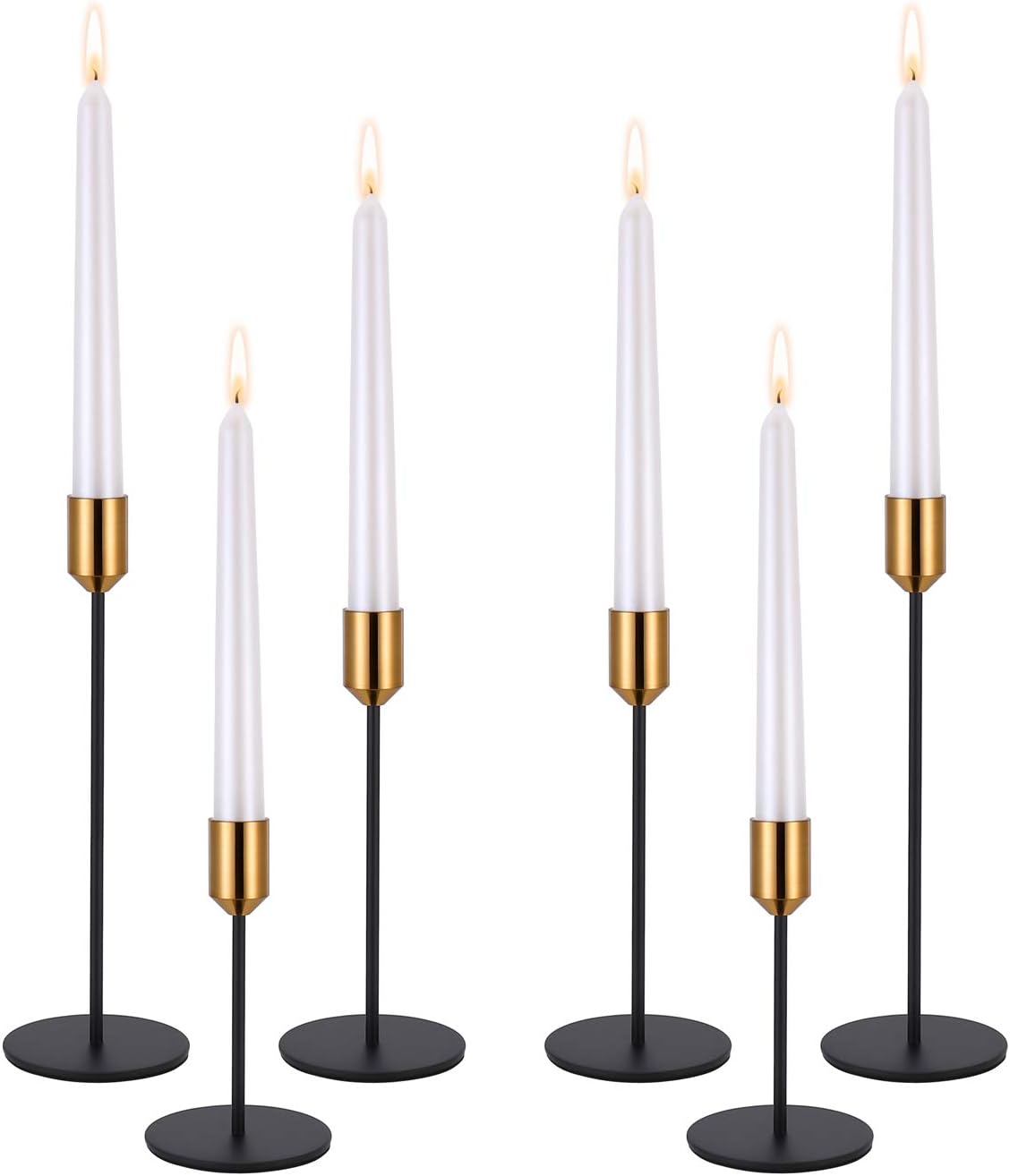 Luxe Black Candle — Set of 6 — Black+gold