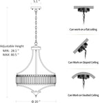 Antique Farmhouse Black Chandelier — 5-Light - View 6