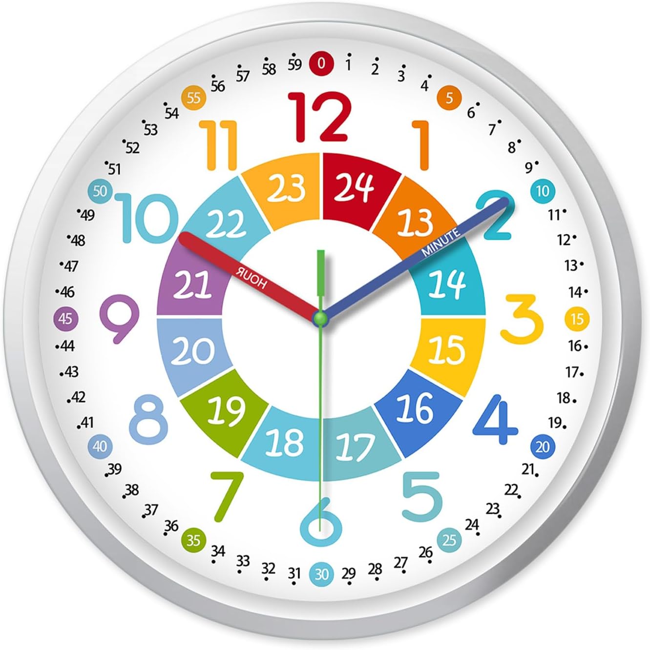 Battery Operated Black Wall Clock — 16" — 8 Inch-1pcs