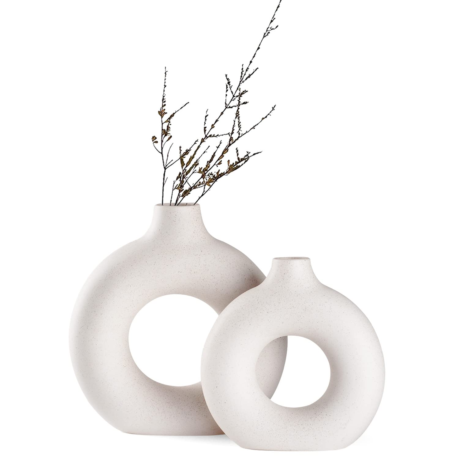 Boho Black Flower Vase — Set of 2