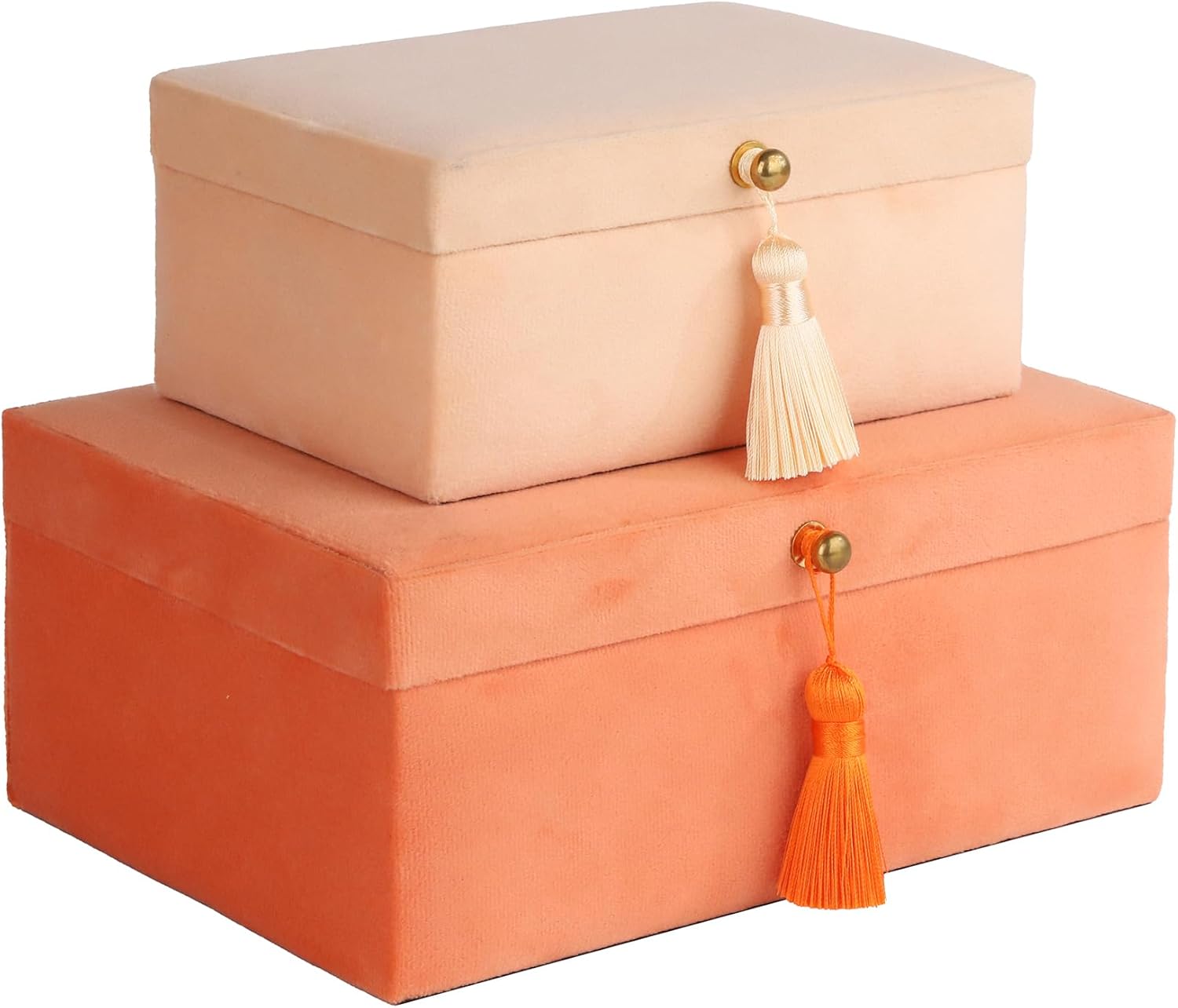 Velvet Luxe Black Storage Basket — Set of 2 — Orange