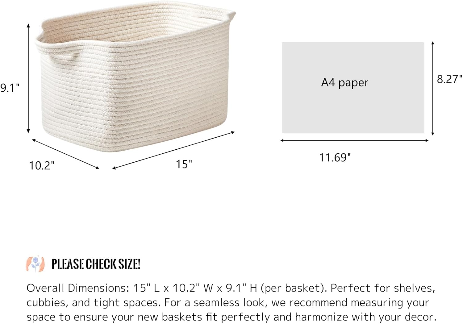 Fabric Storage Bin — 15" - View 2