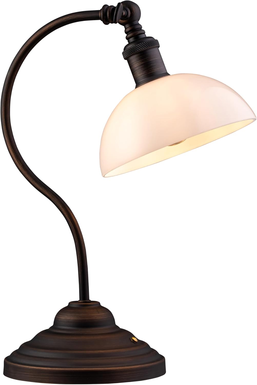 Cordless Gold Table Lamp — Oil Rubbed Bronze-White Glass