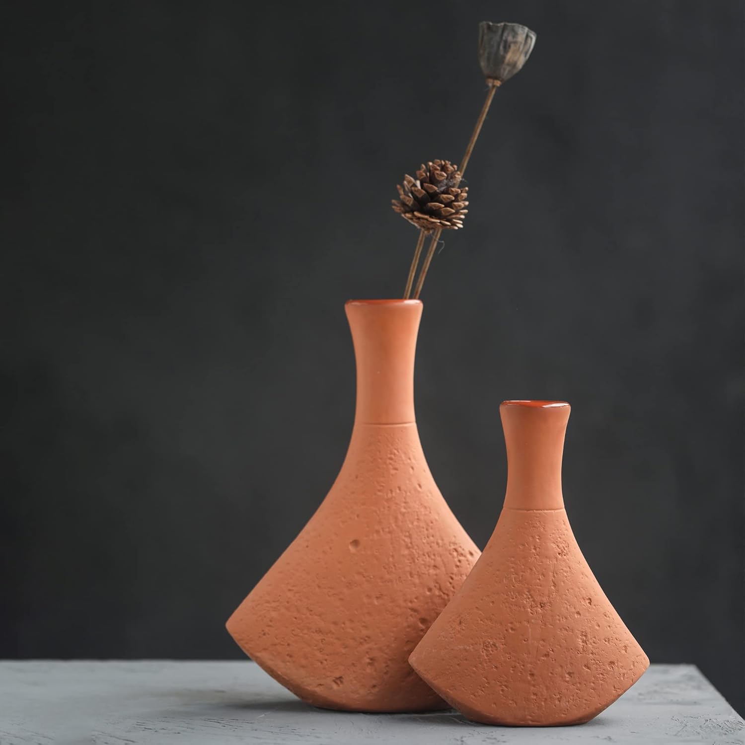 Farmhouse Orange Vase — Bright Orange