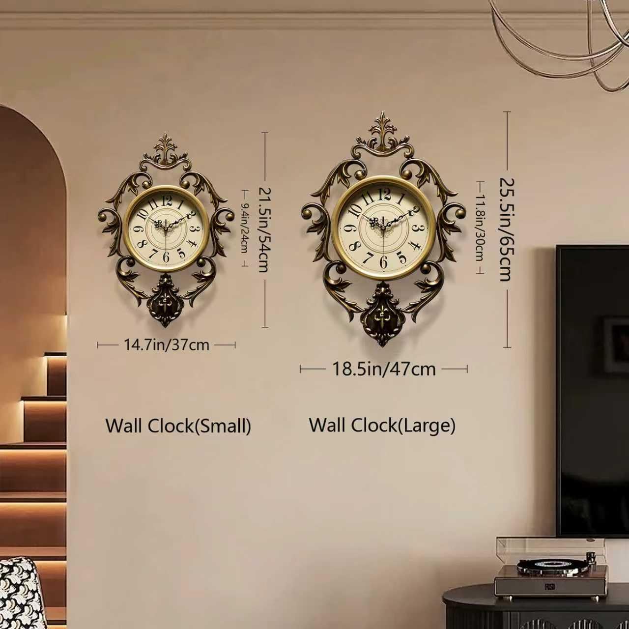 Battery Operated Mid-Century Wall Clock — 21" - View 3