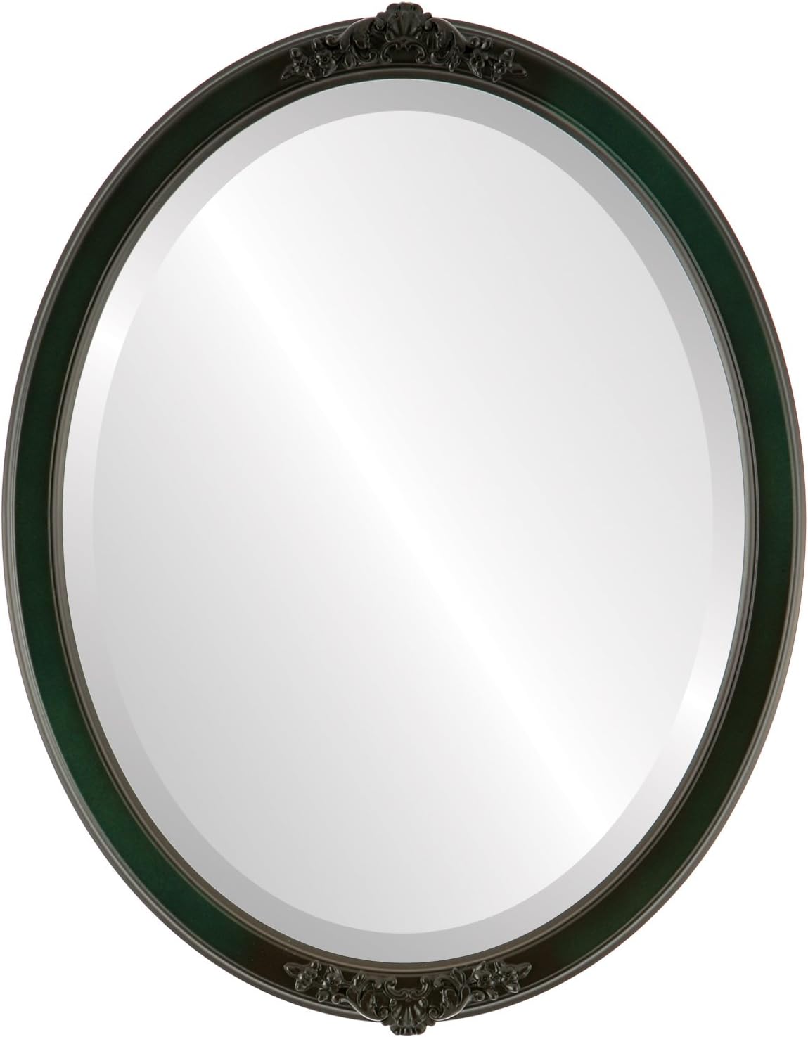 Beveled Luxe Beige Wall Mirror — 26" — Hunter Green